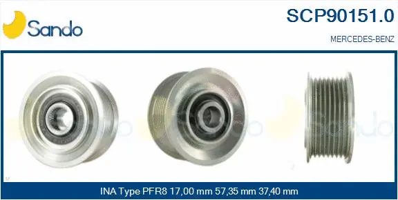 Belt Pulley, alternator (SCP90151.0)