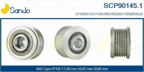 Belt Pulley, alternator (SCP90145.1)