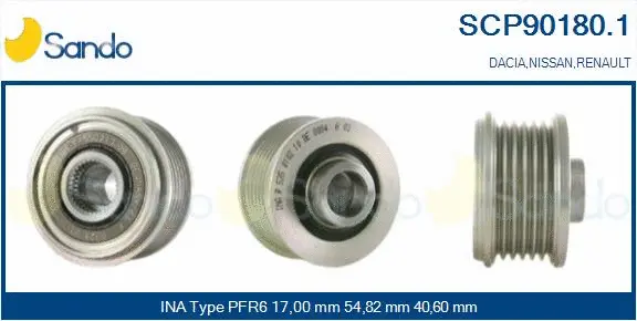 Belt Pulley, alternator (SCP90180.1)