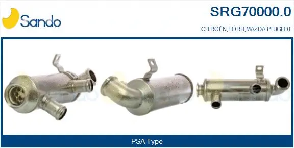 Cooler, exhaust gas recirculation (SRG70000.0)