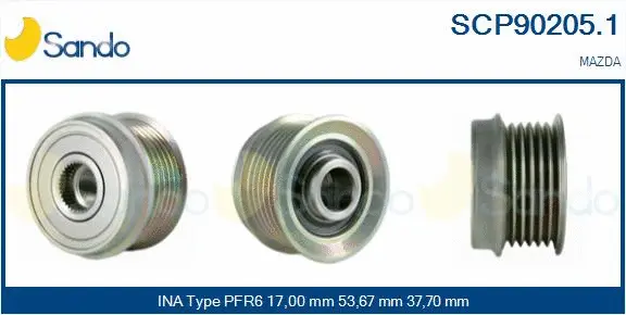 Belt Pulley, alternator (SCP90205.1)