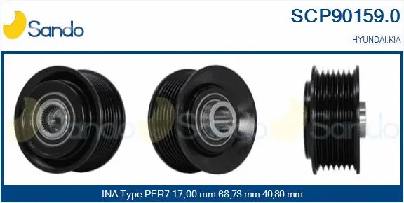 Belt Pulley, alternator (SCP90159.0)