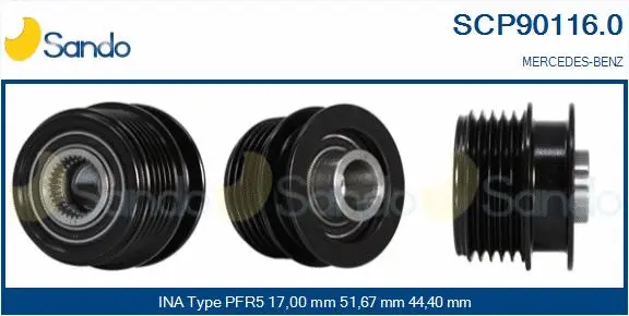 Belt Pulley, alternator (SCP90116.0)