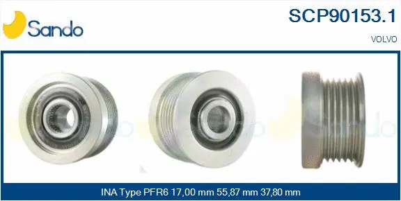 Belt Pulley, alternator (SCP90153.1)
