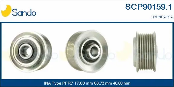 Belt Pulley, alternator (SCP90159.1)