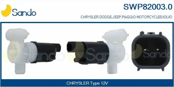 Washer Fluid Pump, window cleaning (SWP82003.0)