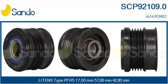 Belt Pulley, alternator (SCP92109.0)