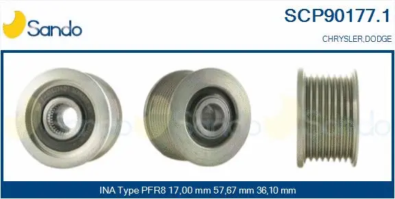 Belt Pulley, alternator (SCP90177.1)