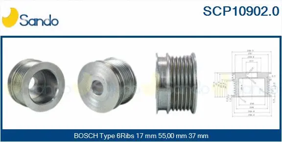 Belt Pulley, alternator (SCP10902.0)