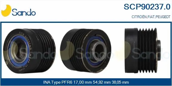 Belt Pulley, alternator (SCP90237.0)