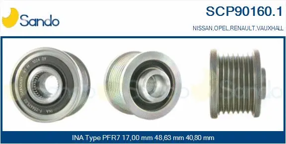 Belt Pulley, alternator (SCP90160.1)