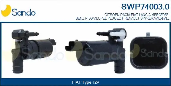 Washer Fluid Pump, window cleaning (SWP74003.0)