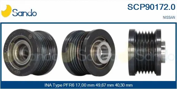 Belt Pulley, alternator (SCP90172.0)