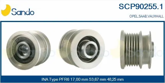 Belt Pulley, alternator (SCP90255.1)