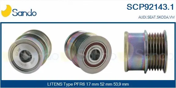 Belt Pulley, alternator (SCP92143.1)