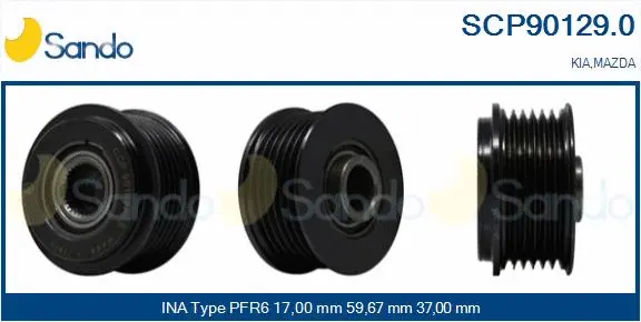 Belt Pulley, alternator (SCP90129.0)