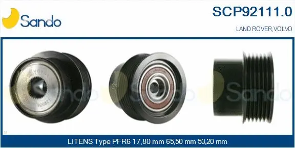 Belt Pulley, alternator (SCP92111.0)