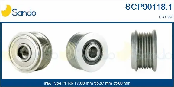 Belt Pulley, alternator (SCP90118.1)