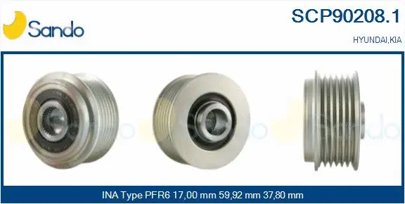 Belt Pulley, alternator (SCP90208.1)
