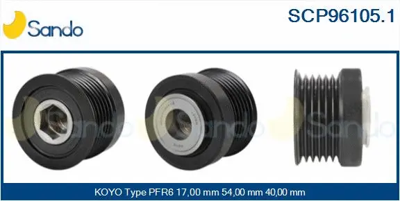 Belt Pulley, alternator (SCP96105.1)