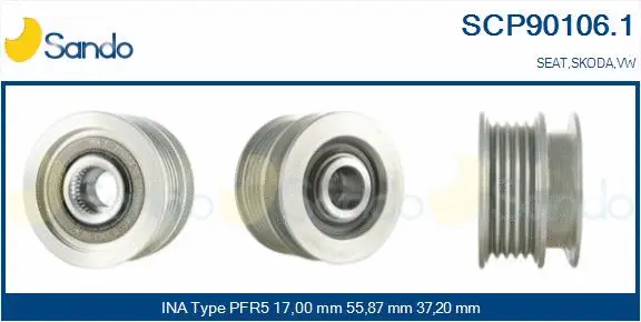 Belt Pulley, alternator (SCP90106.1)