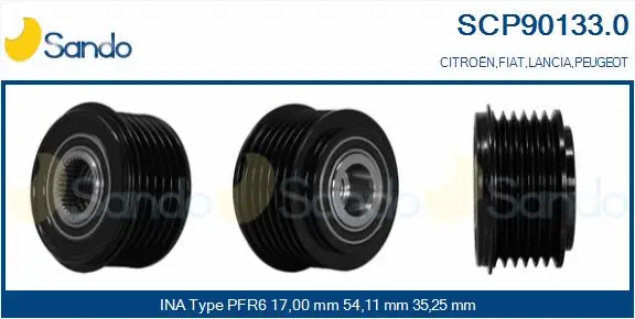 Belt Pulley, alternator (SCP90133.0)