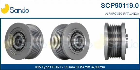 Belt Pulley, alternator (SCP90119.0)