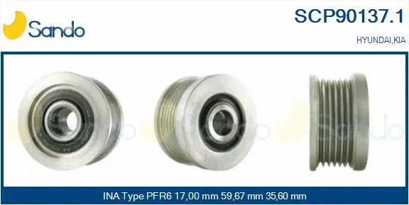 Belt Pulley, alternator (SCP90137.1)