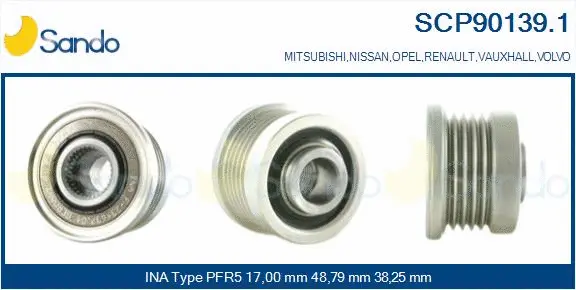 Belt Pulley, alternator (SCP90139.1)