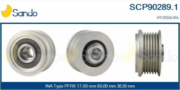 Belt Pulley, alternator (SCP90289.1)