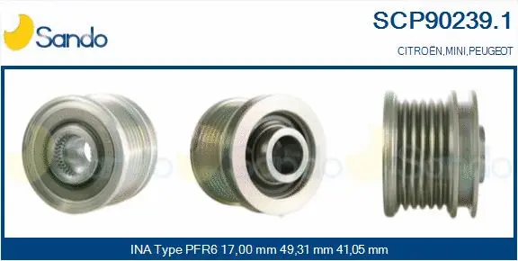 Belt Pulley, alternator (SCP90239.1)