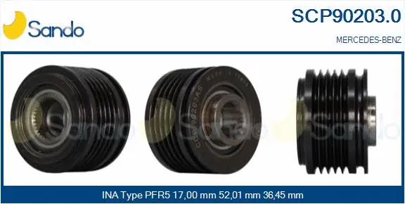 Belt Pulley, alternator (SCP90203.0)