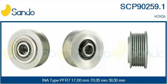 Belt Pulley, alternator (SCP90259.1)