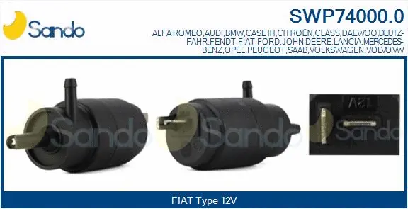 Washer Fluid Pump, window cleaning (SWP74000.0)