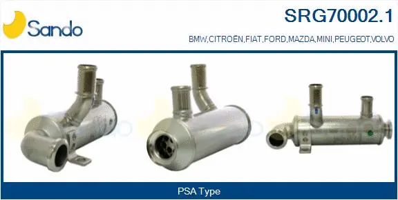 Cooler, exhaust gas recirculation (SRG70002.1)