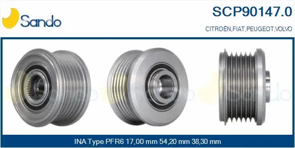 Belt Pulley, alternator (SCP90147.0)