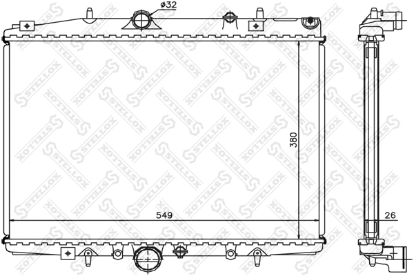 Radiator, engine cooling (10-25229-SX)