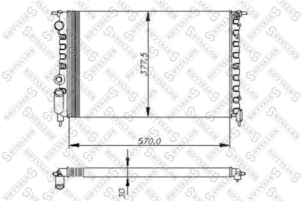 Radiator, engine cooling (10-25039-SX)
