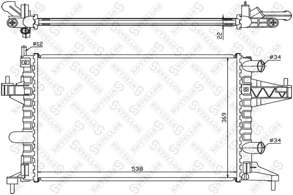 Radiator, engine cooling (10-25137-SX)
