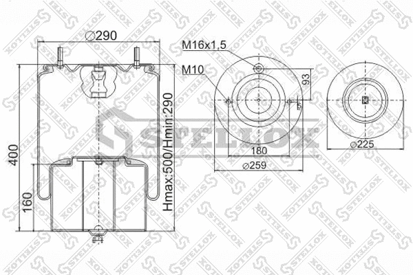 Bellow, air suspension (90-47181-SX)