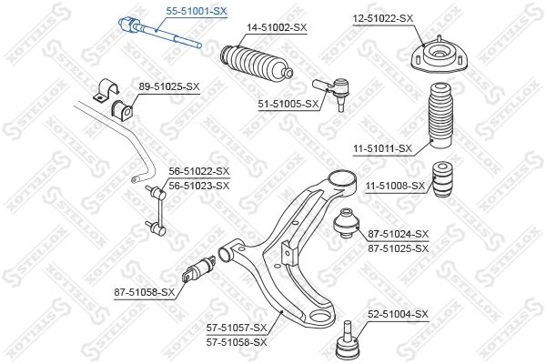 Inner Tie Rod (55-51001-SX)