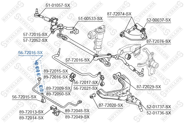 Mounting, stabiliser bar (56-72016-SX)