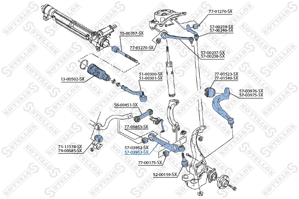 Control/Trailing Arm, wheel suspension (57-03953-SX)