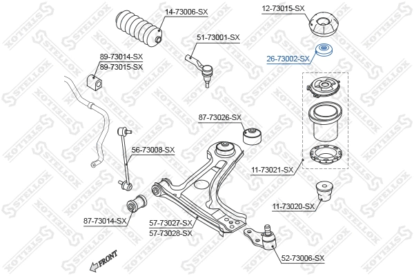 Suspension Strut Support Mount (26-73002-SX)