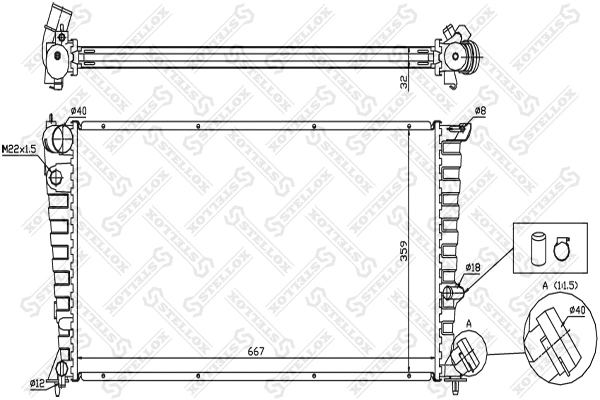 Radiator, engine cooling (10-26094-SX)