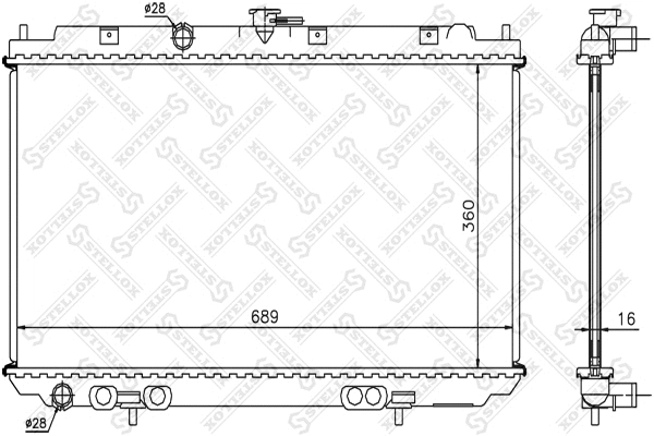 Radiator, engine cooling (10-25167-SX)