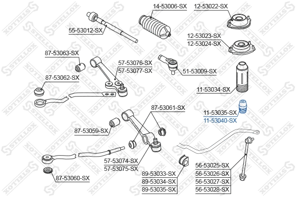 Rubber Buffer, suspension (11-53040-SX)