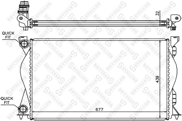 Radiator, engine cooling (10-25509-SX)