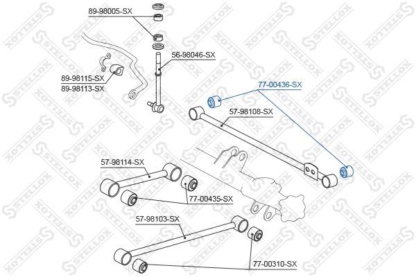 Mounting, control/trailing arm (77-00436-SX)
