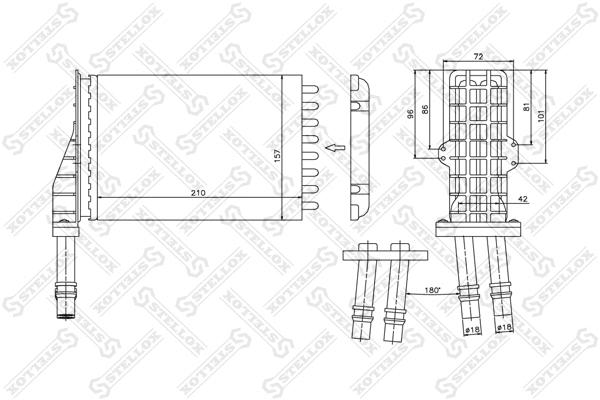 Heat Exchanger, interior heating (10-35026-SX)